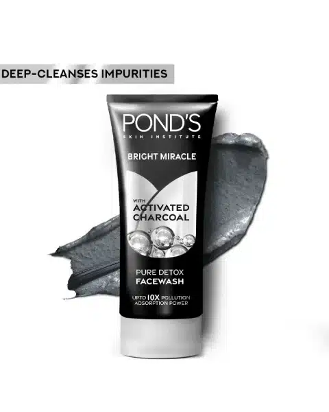 ponds activated charcoal face wash black