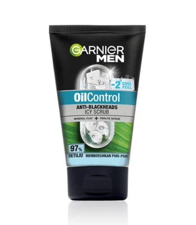 Garnier Men Oil Control Anti Black Heads Icy Face Scrub 100Ml