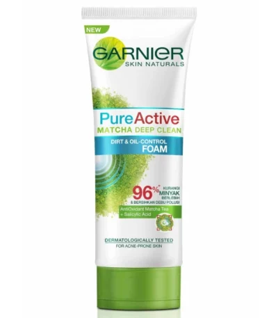 Garnier Pure Active Matcha Deep Clean Facial Foam, 100 ml