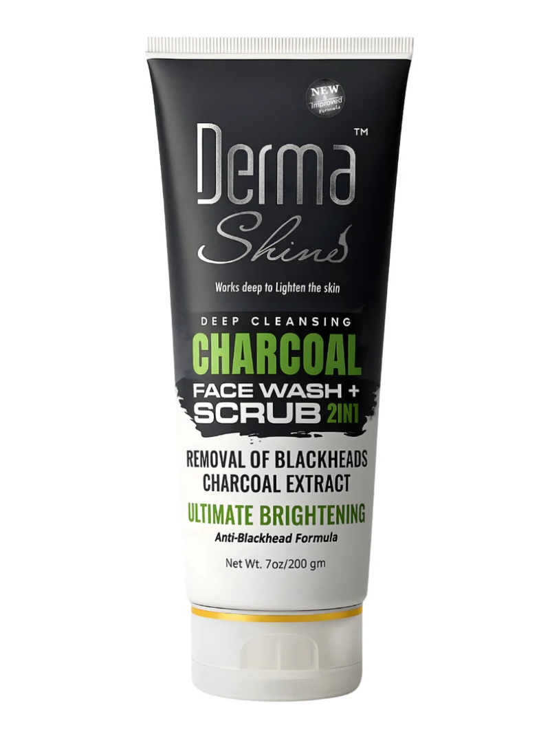 derma shine deep cleansing charcoal face wash+scrub