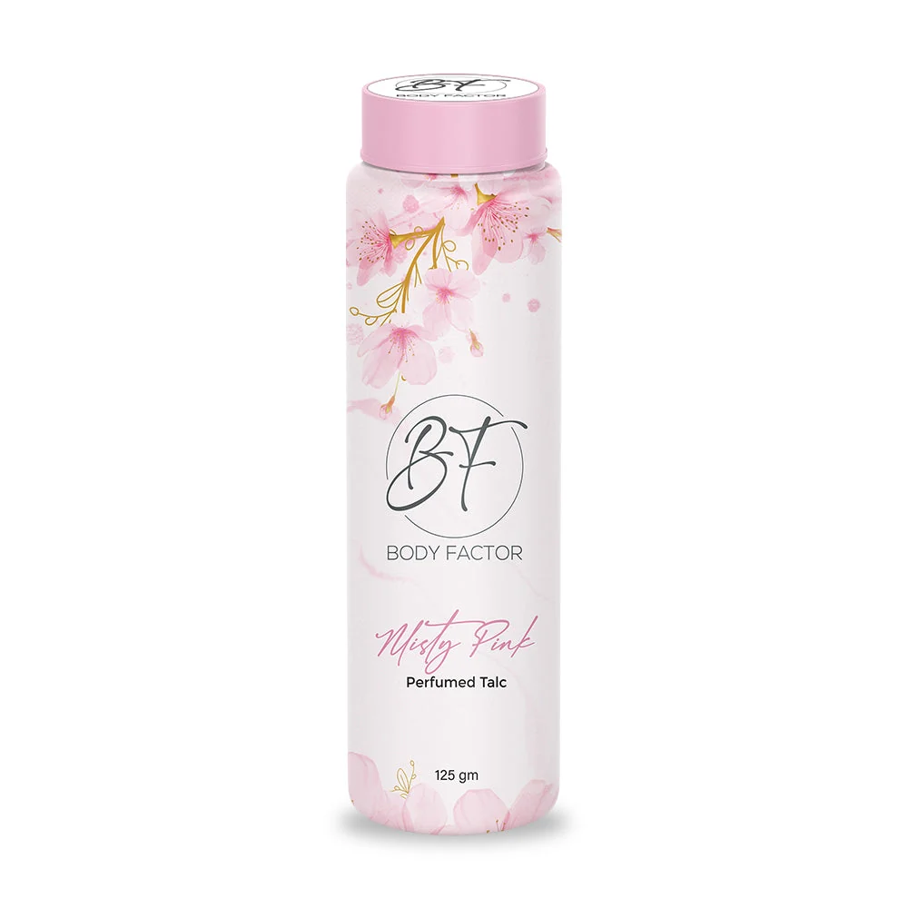 delesh body factor misty pink perfumed talcum powder