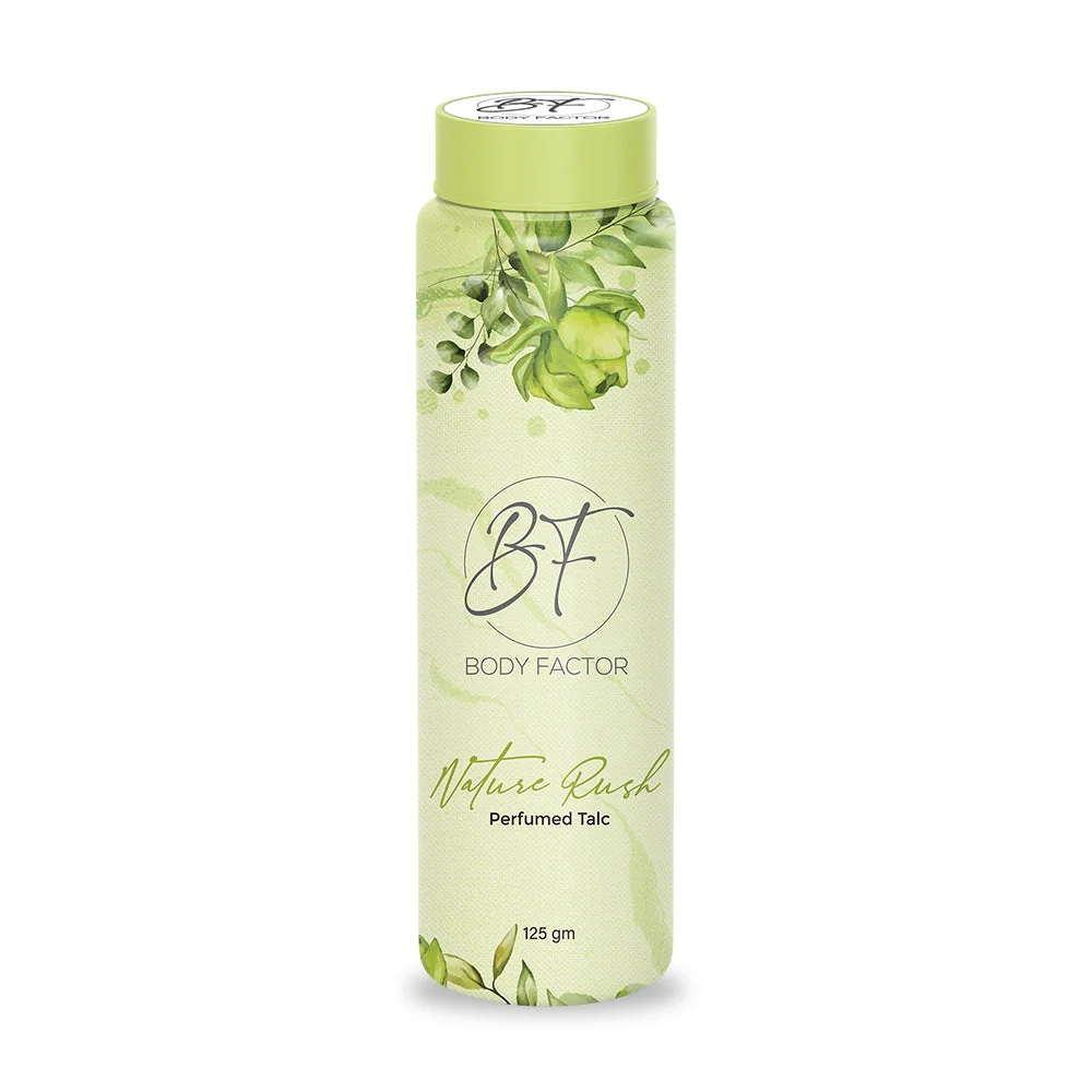 delesh body factor nature rush perfumed talcum powder