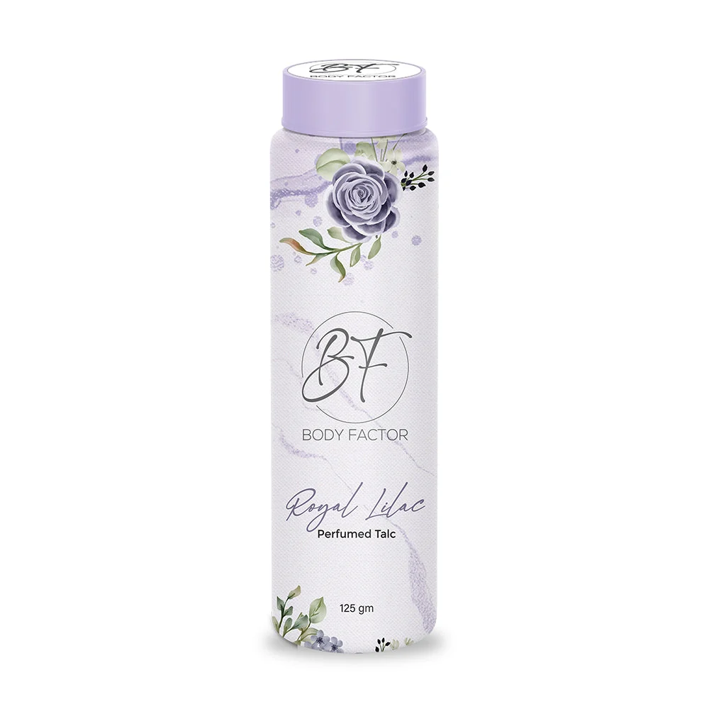delesh body factor royal lilac perfumed talcum powder