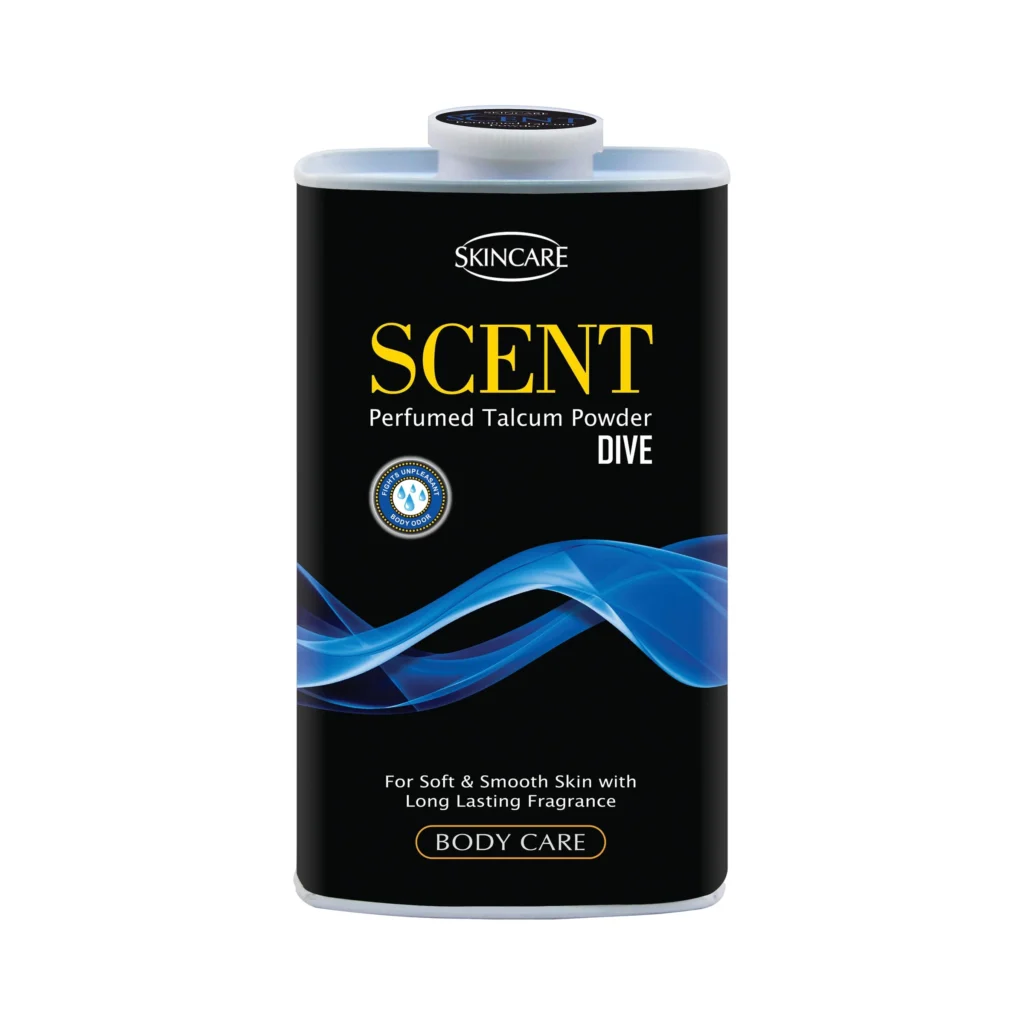 skincare scent dive perfumed talcum powder
