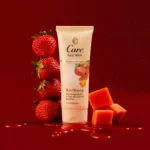 care skin glowing strawberry & papaya face wash
