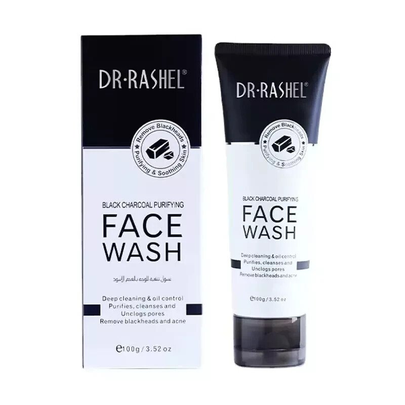 dr. rashel black charcoal purifying face wash