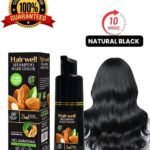 hairwell shampoo hair color (natural black) bottle
