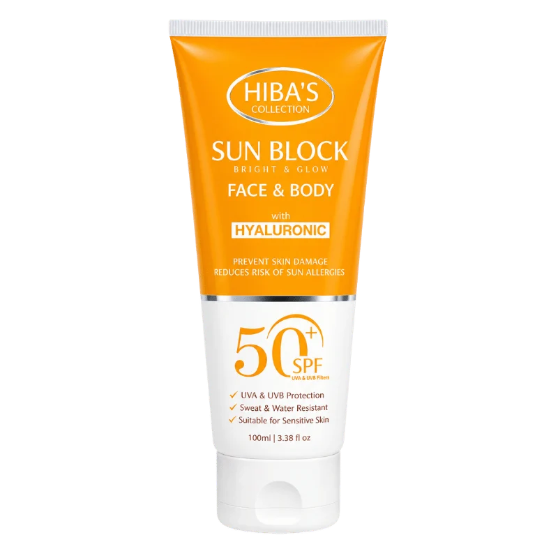 hibas bright glow face & body spf 50 sunblock with hyaluron