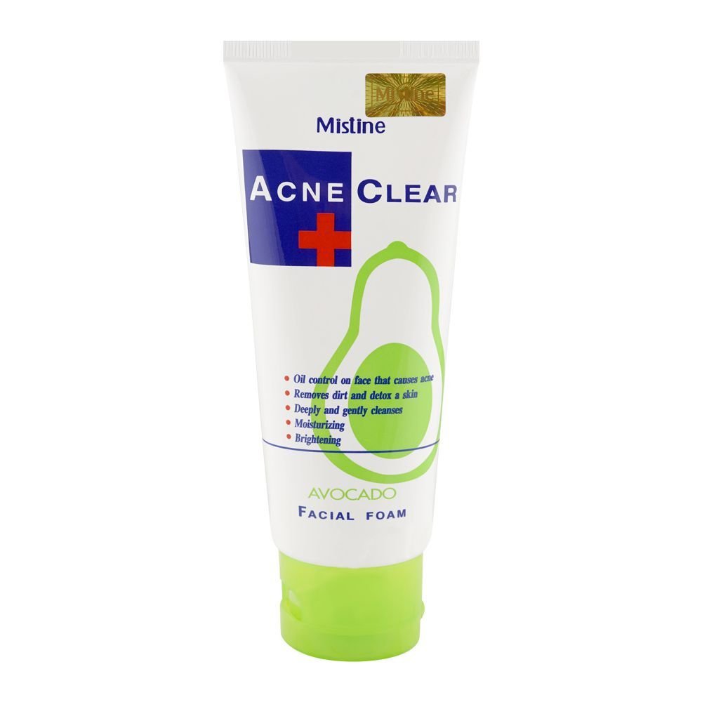 mistine acne clear avocado facial foam