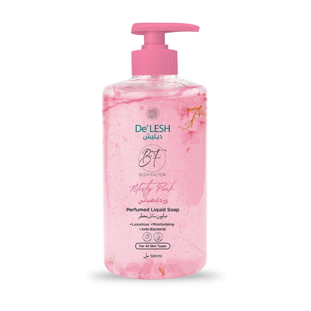 delesh body factor misty pink perfumed liquid soap