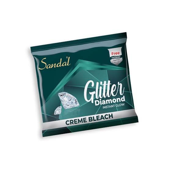 sandal glitter diamond instant glow creme bleach