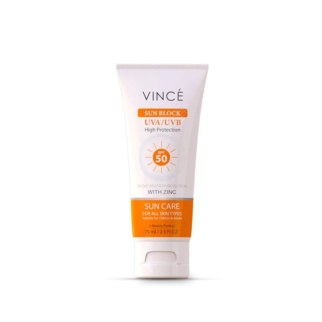 vince uva uvb high protection spf 50 sunblock with zinc oxide