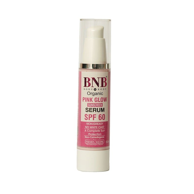 bnb organic pink glow spf 60 sunscreen serum
