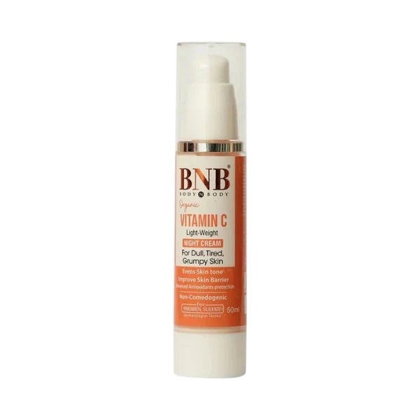 bnb organic vitamin c light weight night cream