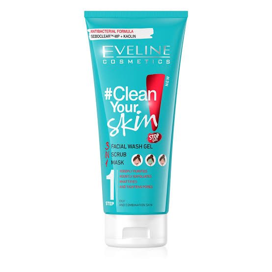 eveline Clear Your Skin Facial wash Scrub Mak