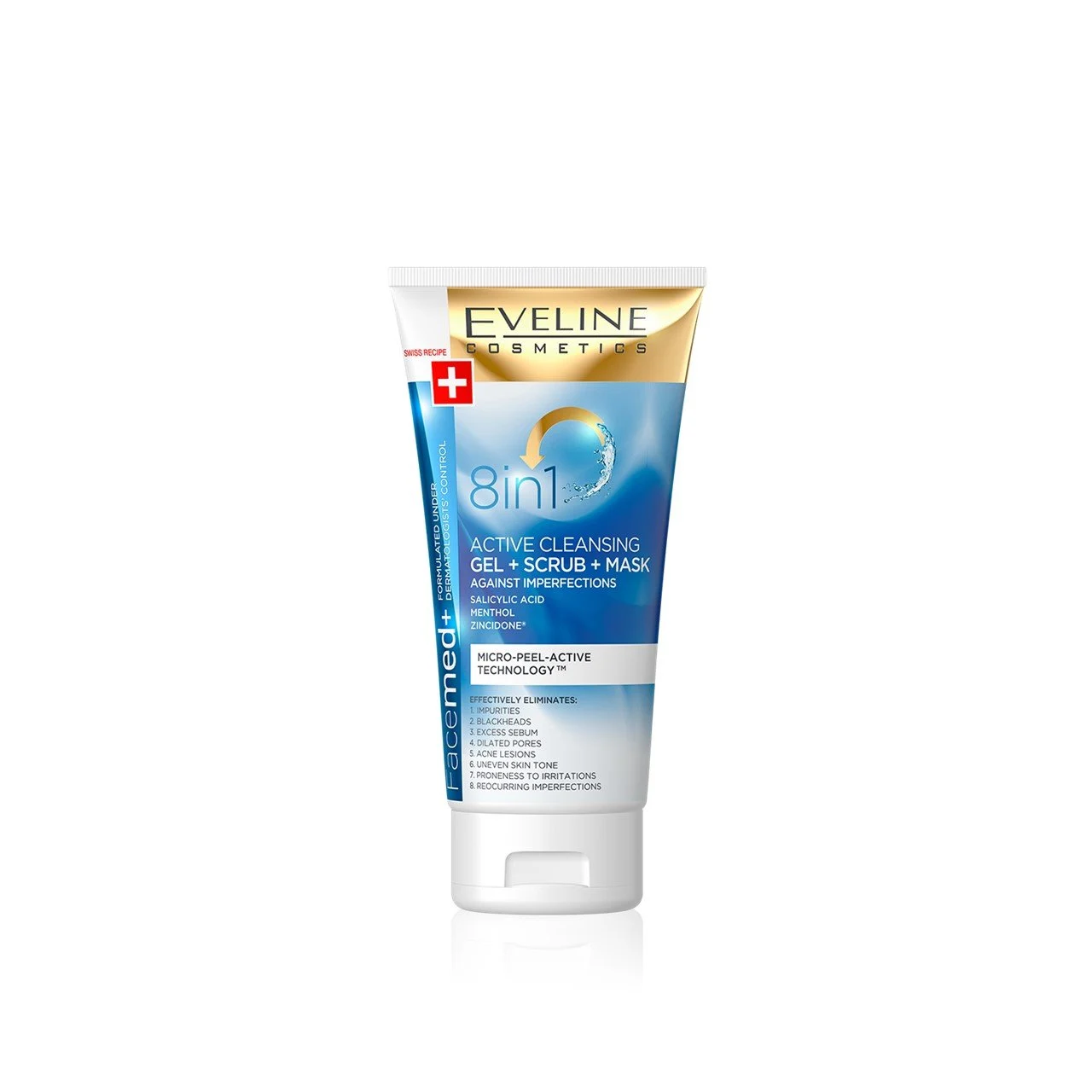 eveline Facemed+ 8 in 1 Active Cleansing Gel + Scrub + MAsk